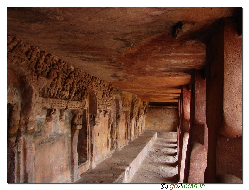 Common Veranda of  caves joining together