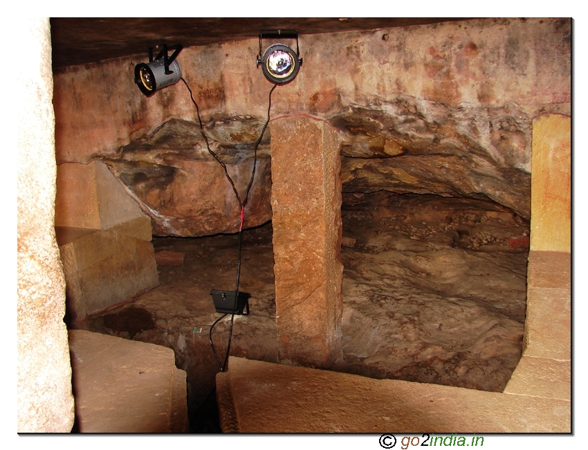 Inside the rooms at Udayagiri