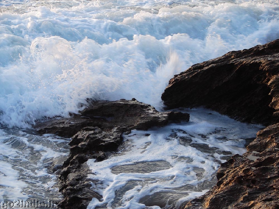 Sea Water hitting the stones
