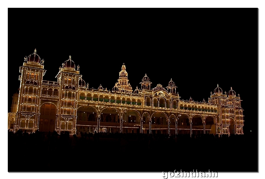 Decorative lighting at Mysore place