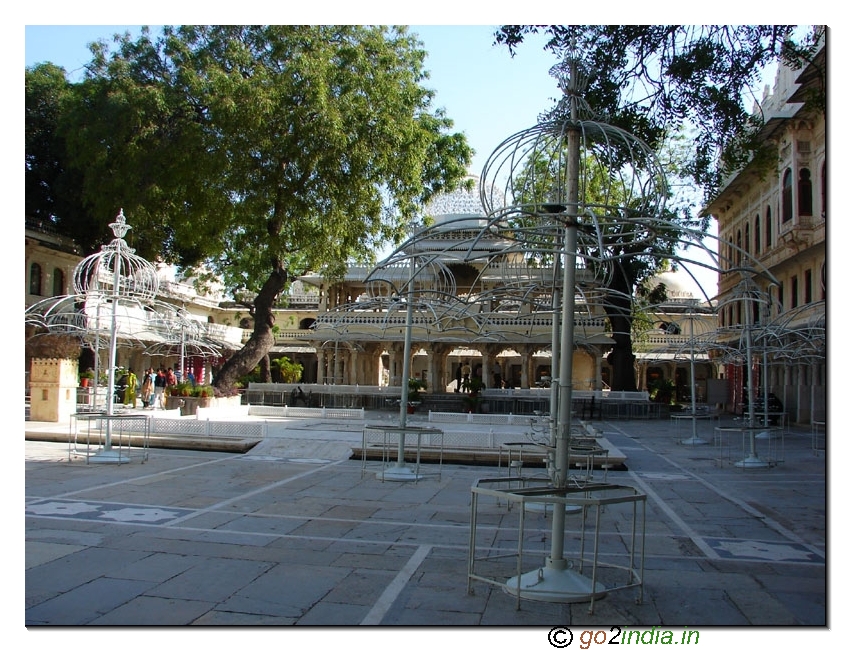 open courtyard for functions at City Palace Udaipur