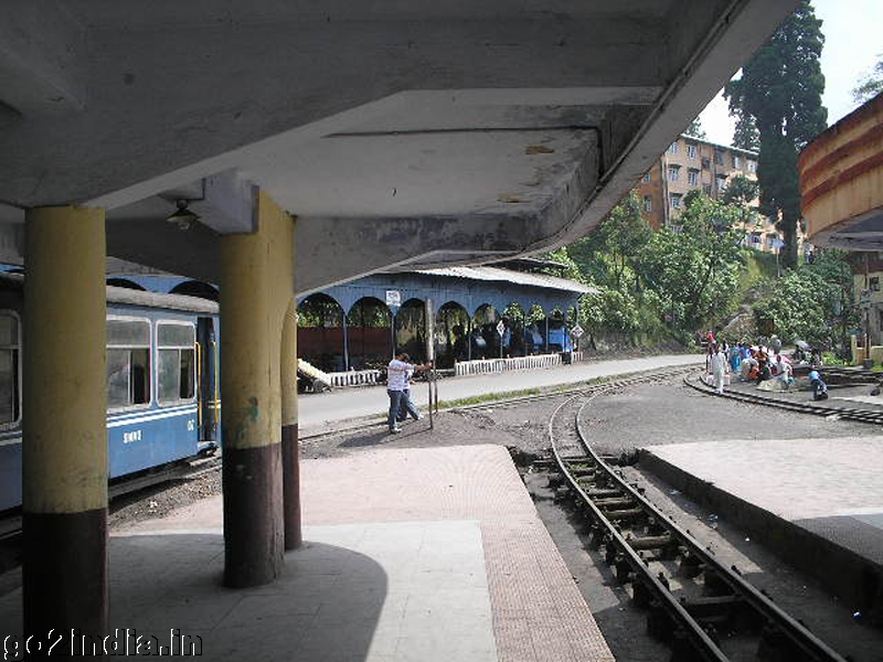 Platform and track of Darjeeling toy train