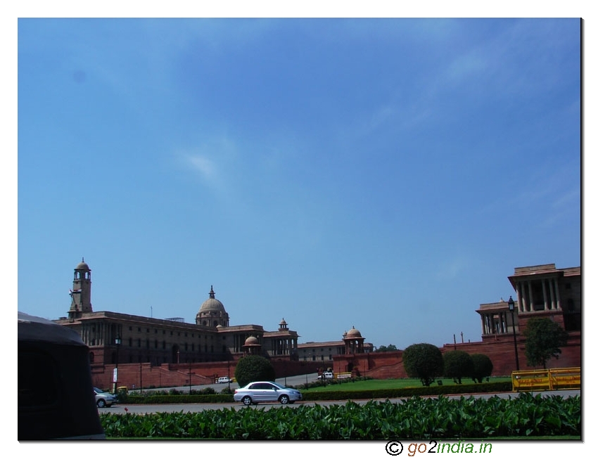 Near Parliament and infort of India Gate