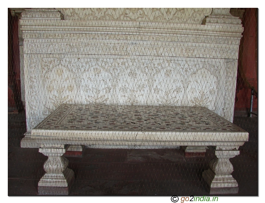 Marble stone table inside Lal Quila 
