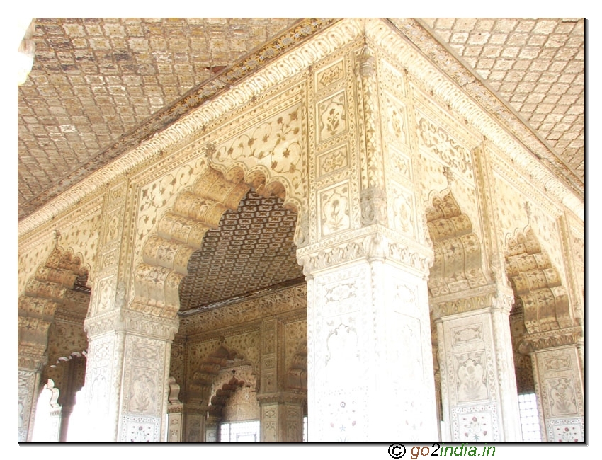 mogul architecture in Marbal at Lal Killa or Red Fort