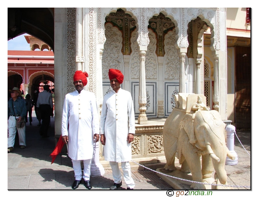 Guards at Rajendra Pol inside City Palace Jaipur