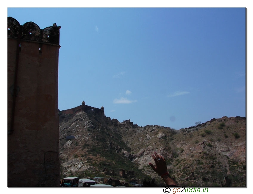 Walls of Amber fort at Jaipur