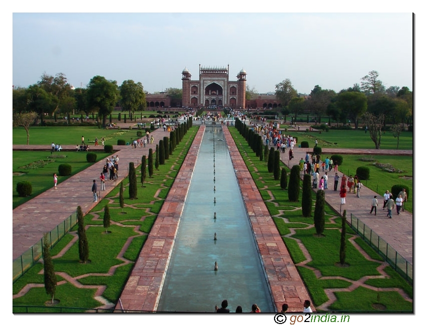 View of garden from Taj Mahal