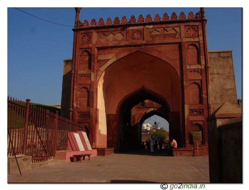 Inside Amar Singh Gate of Agra fort