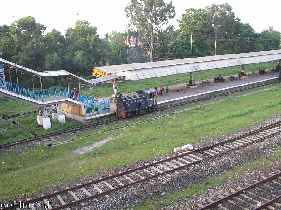 Small engine driving the toy train- NJP station