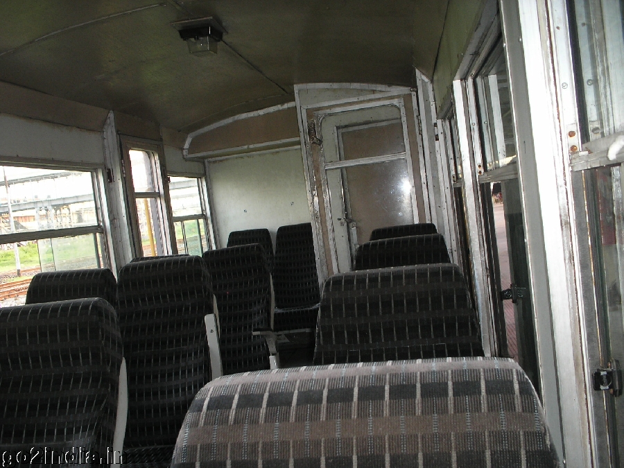 Inside first class compartment of toy train