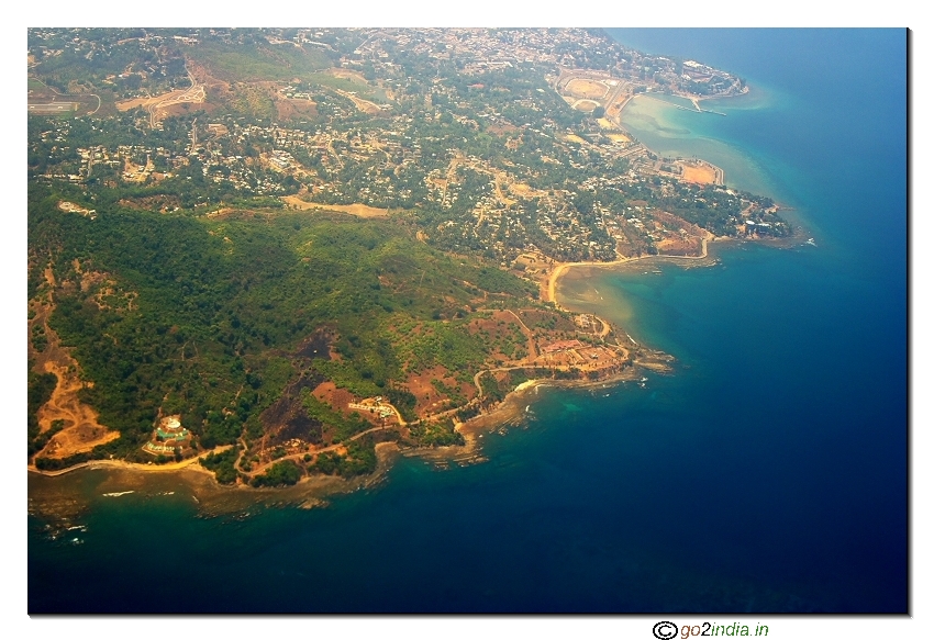 Andaman islands aerial view of Corbyn