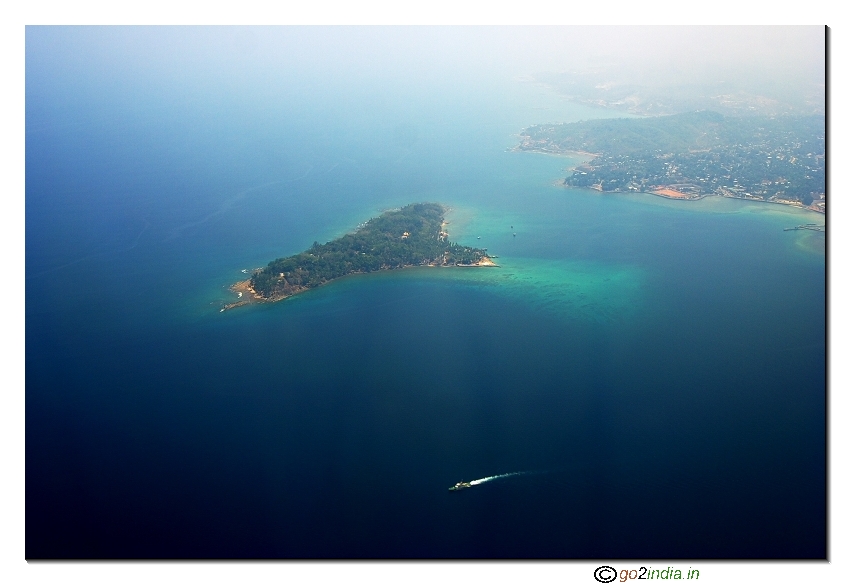 Andman islands aerial view of Ross island