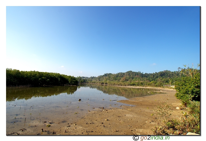 Sea and landscape at Baratang jetty of Andaman