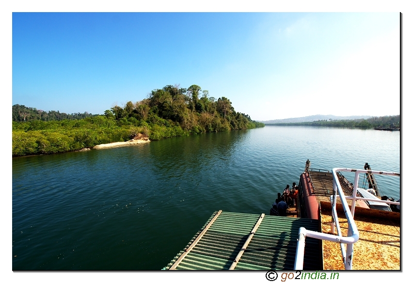 Ship crossing from Baratang jetty to Uttara jetty in Andaman