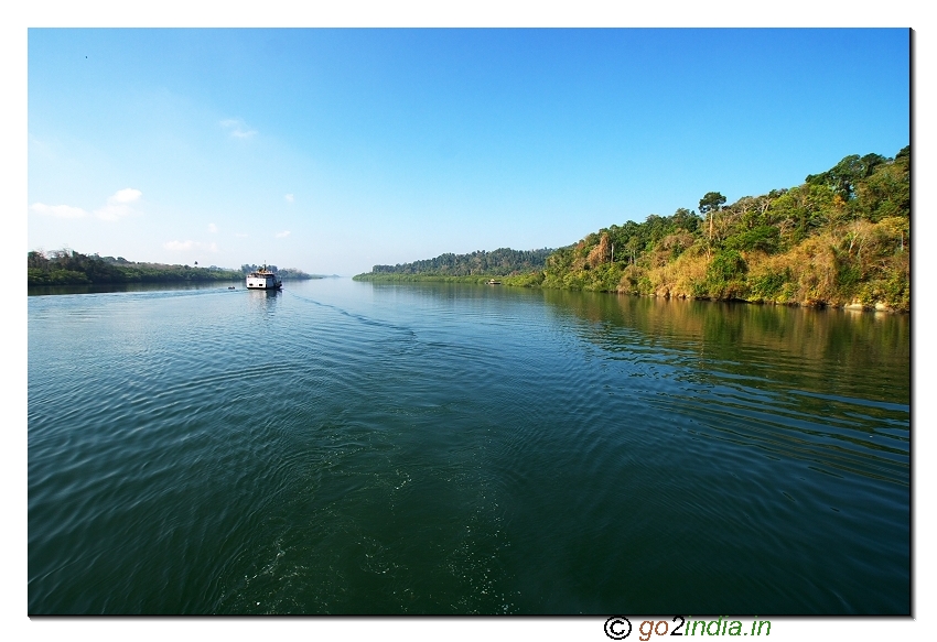 Ship crossing from Baratang jetty to Uttara jetty in Andaman