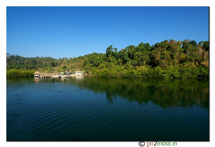 Baratang jetty sea and landscape view in Andaman