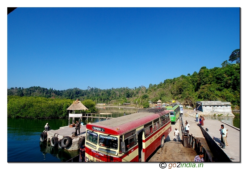 From top of cruise a view of Baratang check post in Middle Andaman