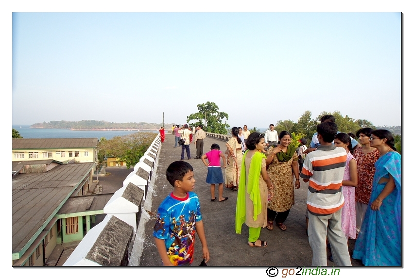 Andaman cellular jail beach view from top