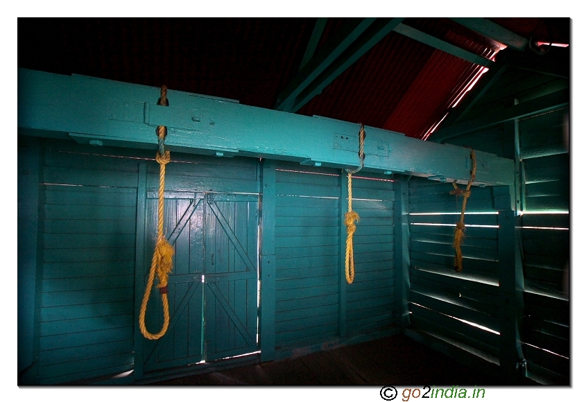 hanging rope inside room at cellular jail andaman