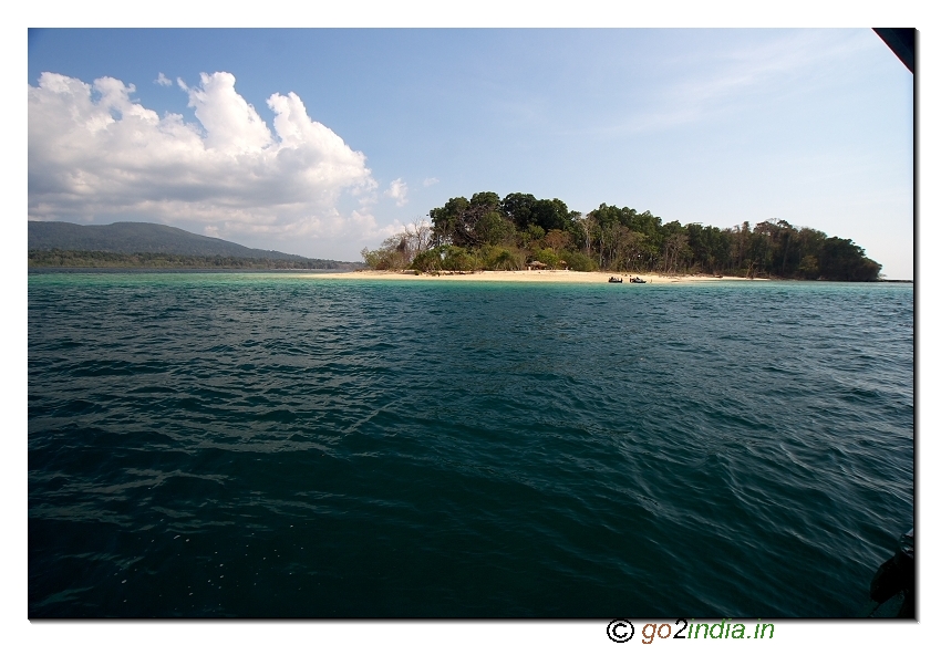 Jolly buoy island view from sea in Andaman