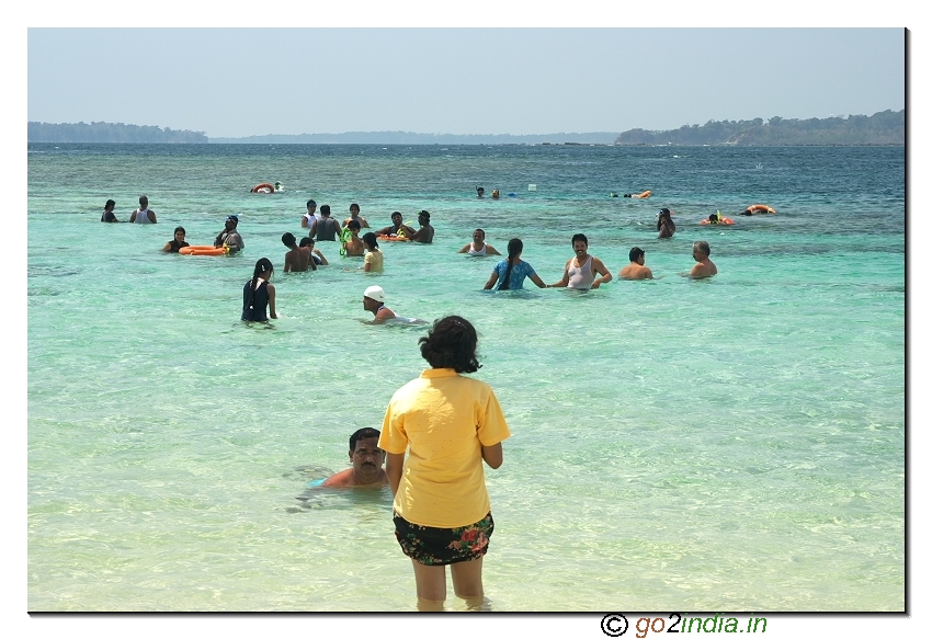 Jolly buoy island coral beach view in Andaman
