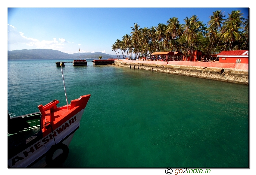 Ross island view from entry side in Andaman