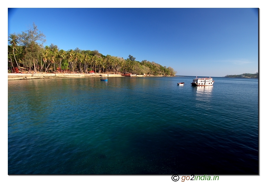 Ross island view from sea in Andaman