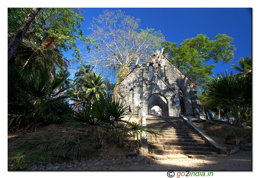 Ross island ruins of church in Andaman