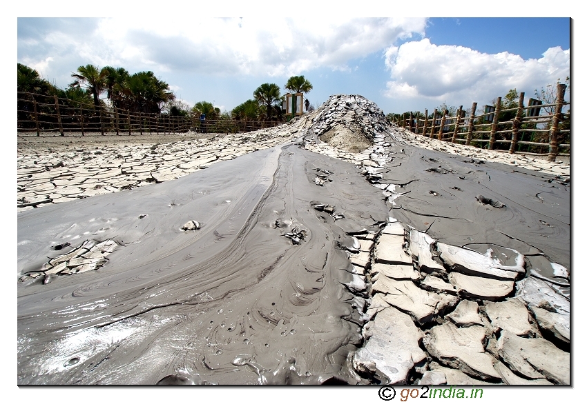 Continuous flow of soil in Mud volcano near Baratang of Andaman