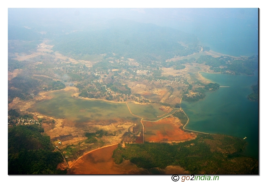 Aerial view of Viper island area in Andaman