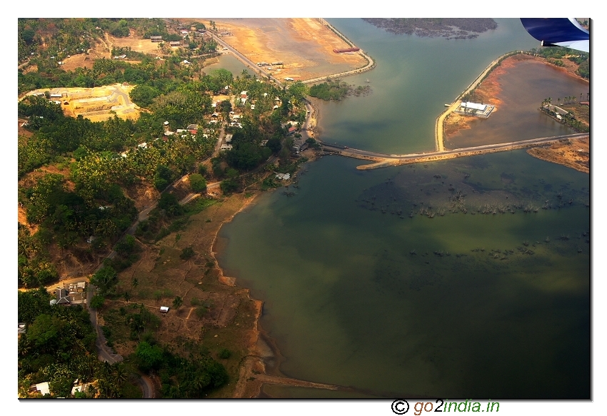 Aerial view Tsunami affected area in Andaman