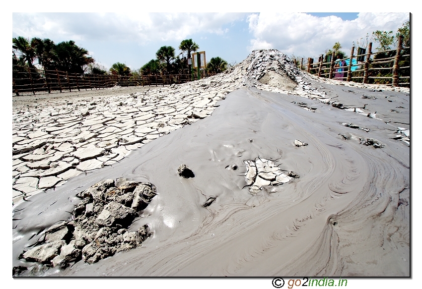 Mud flow from Mud volcano near Baratang of Andaman