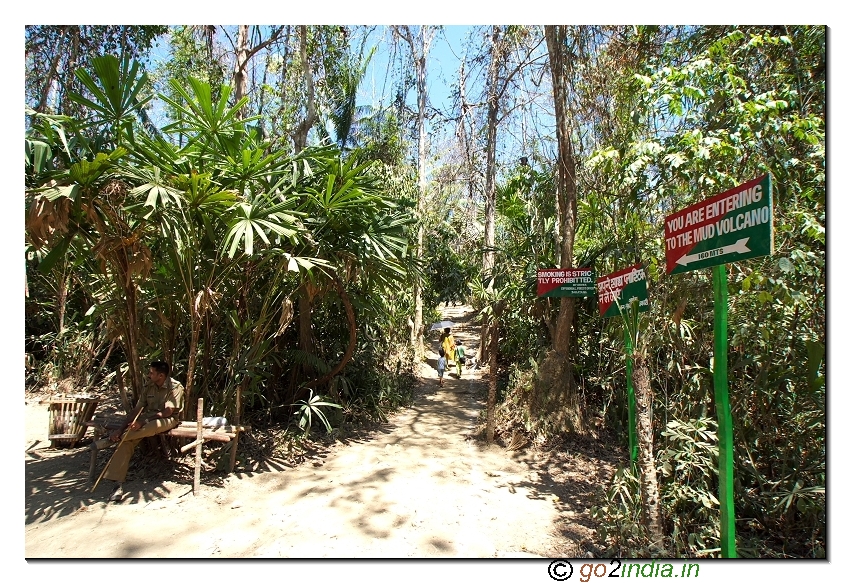 Reaching mud volcano near Baratang of Andaman