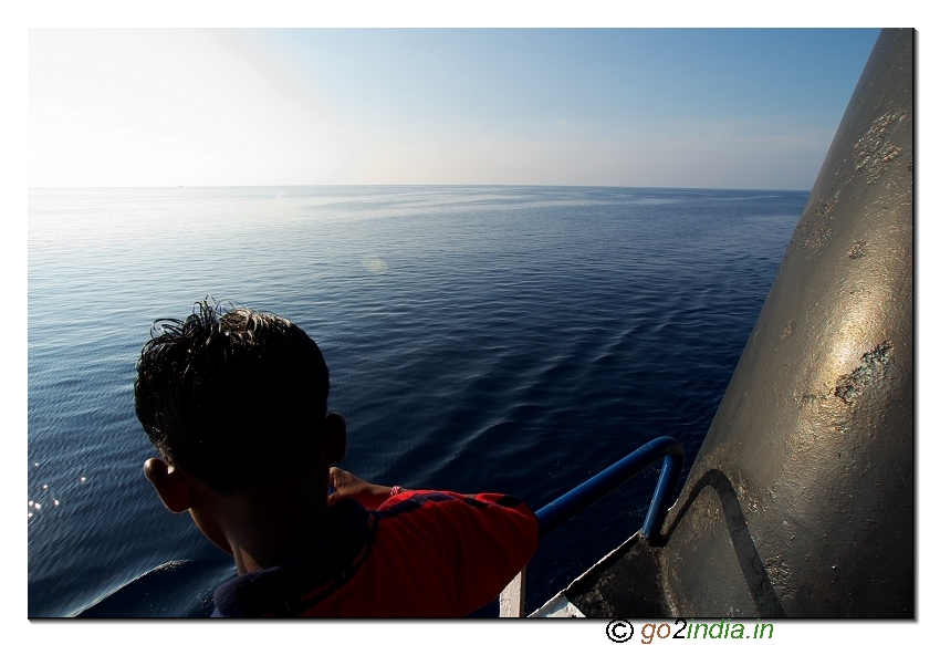 Boy seeing the sea from ship during Havellock journey