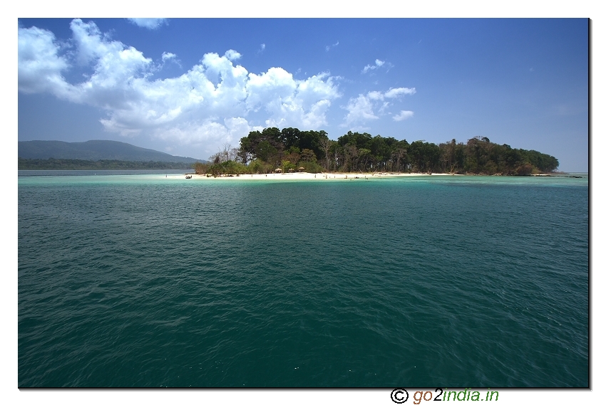 Jolly buoy island view from sea in Andaman