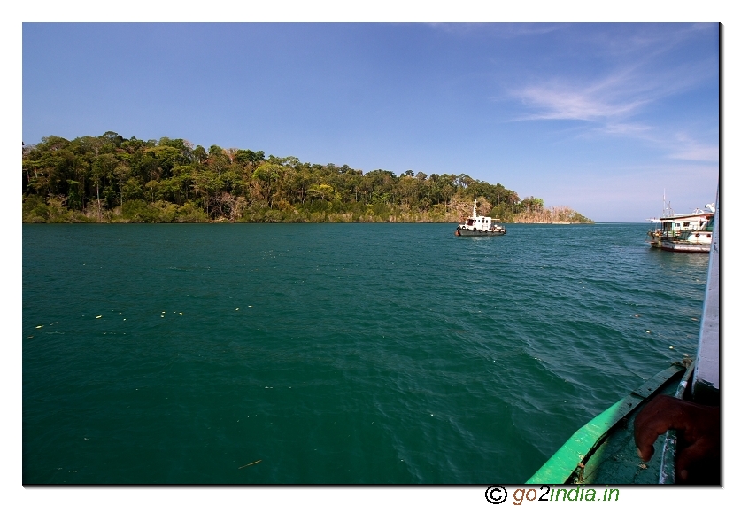 Ship to Jolly buoy island from Wandoor beach of Andaman
