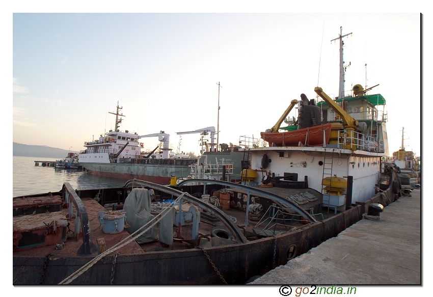 Ships at Shipping point for journey to Havelock island of Andaman