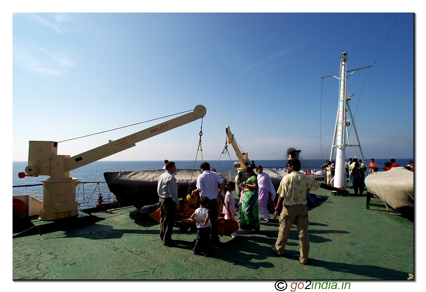 Ship journey to Havelock beach from Portblair of Andaman