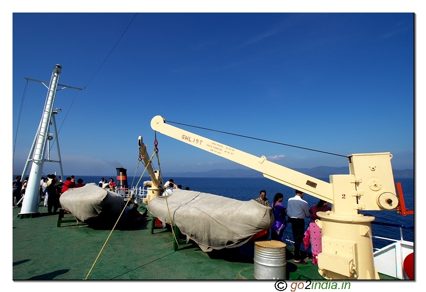 Deck view of ship for Havelock island from Portblair of Andaman