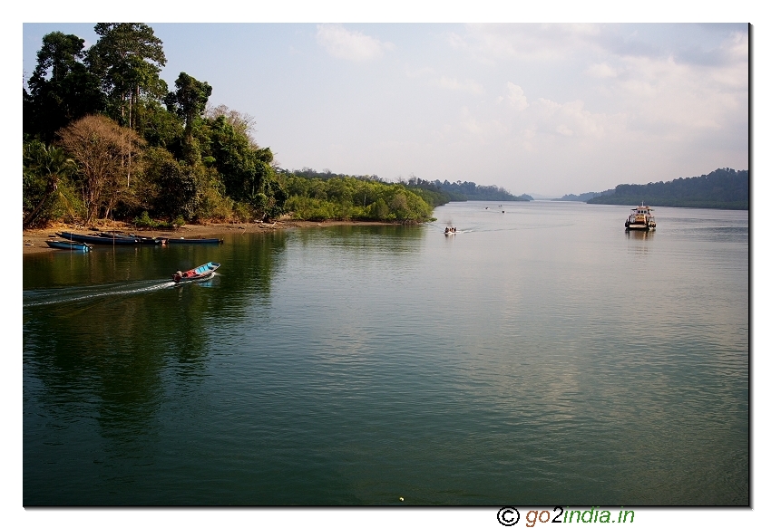 Sea and forest area near Baratang mid point in Andaman