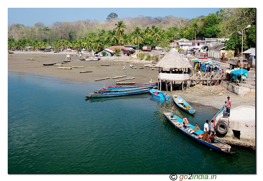 Uttara jetty to proceed towards limestone caves from Baratang in Andaman