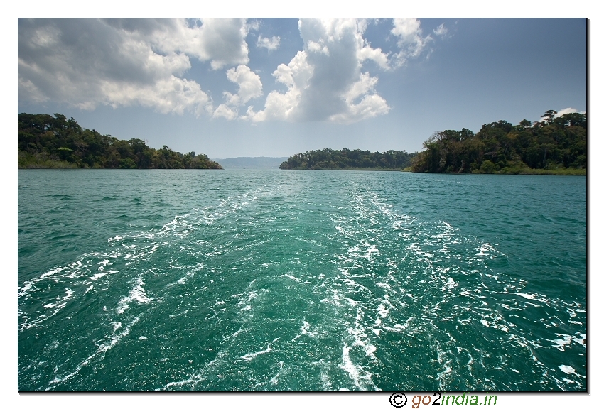 Sea and forest area on the way to jolly buoy island in Andaman