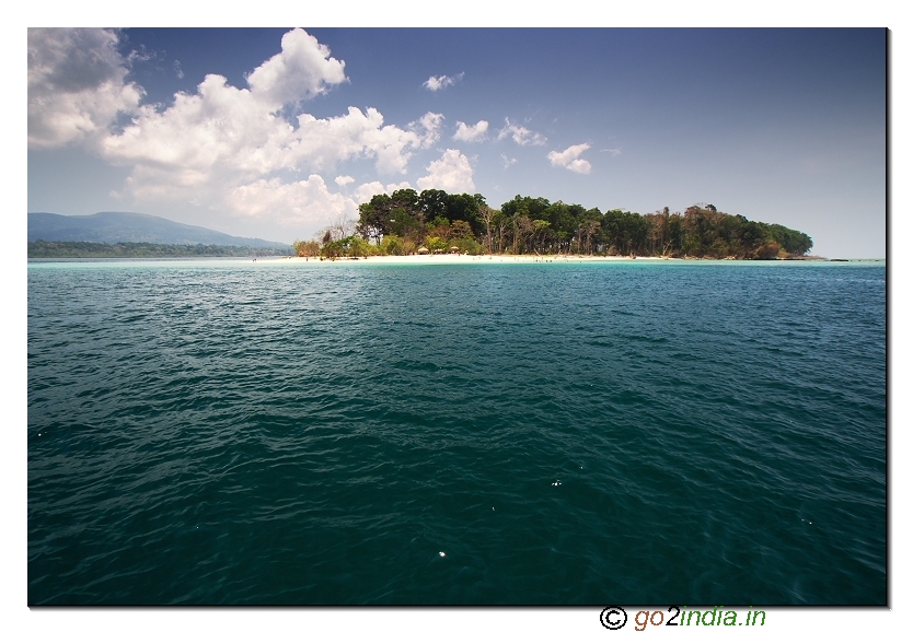 Jolly buoy island complete view from sea in Andaman