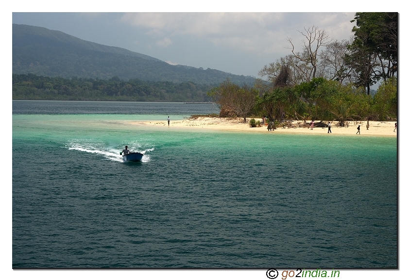 Jolly buoy boat transportation from ship to island in Andaman