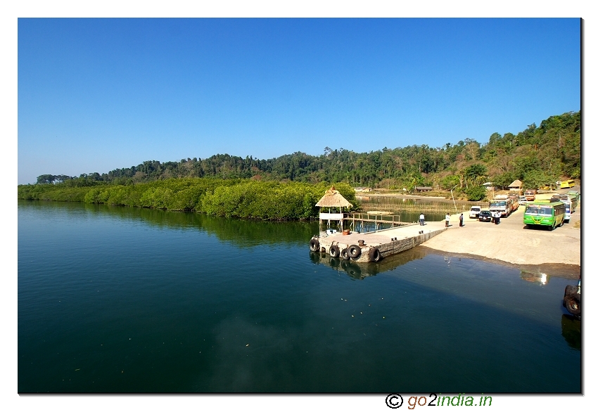 Baratang mid point in Andaman to proceed to mud valcano and limestone caves