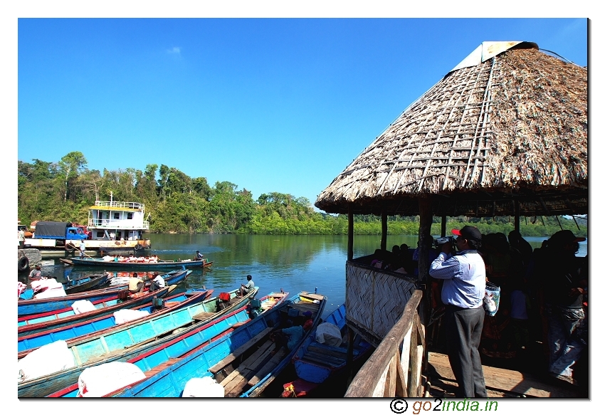 Starting point of sea journey  to reach limestone caves at Baratang of Andaman