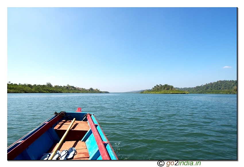 Boat journey to limestone caves of Andaman at Baratang