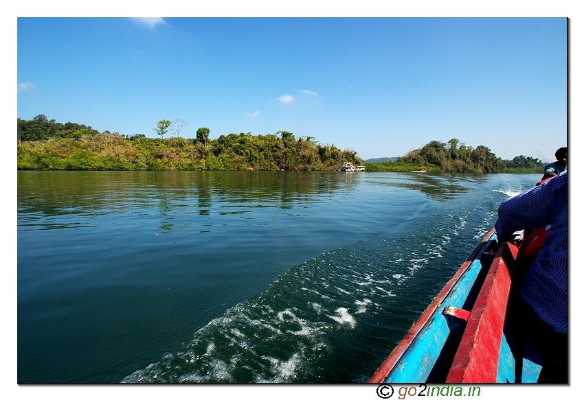 Boat journey to limestone caves of Andaman at Baratang