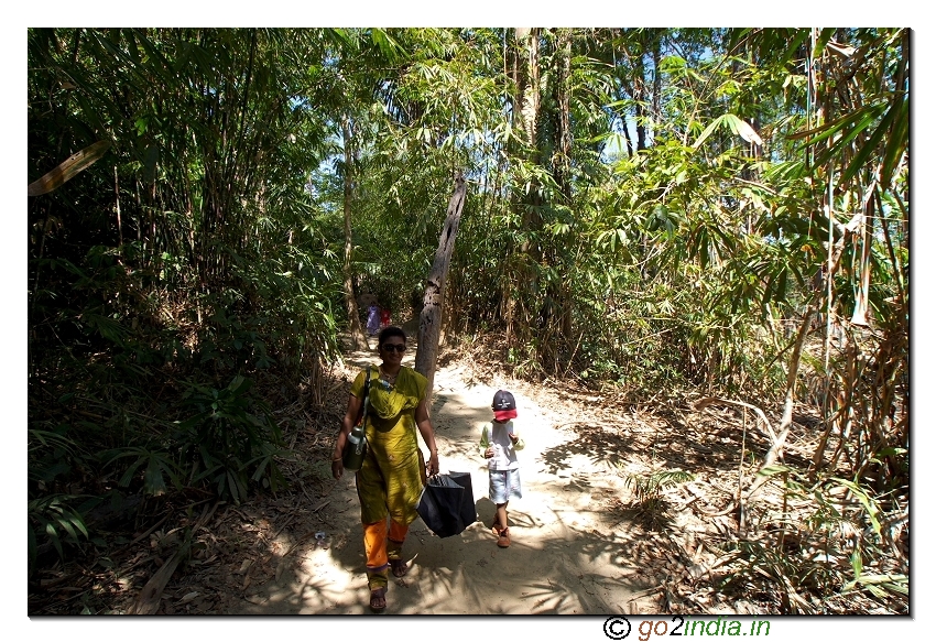 walk way to limestone cave of Andaman at Baratang